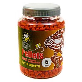 Lion Baits Пеллетс карповый Carp pellets Тутти Фрутти 6 мм - 300 гр, Вкус: Тутти Фрутти, Вид рыбы: карп, сазан, амур, Диаметр (мм): 6 мм, фото 