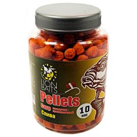 Lion Baits Пеллетс карповый Carp pellets Слива 10 мм - 300 гр, Вкус: слива, Вид рыбы: карп, сазан, амур, Диаметр (мм): 10 мм, фото 