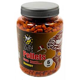 Lion Baits Пеллетс карповый Carp pellets Компот 6 мм - 300 гр, Вкус: Компот, Вид рыбы: карп, сазан, амур, Диаметр (мм): 6 мм, фото 