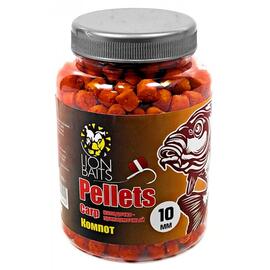 Lion Baits Пеллетс карповый Carp pellets Компот 10 мм - 300 гр, Вкус: Компот, Вид рыбы: карп, сазан, амур, Диаметр (мм): 10 мм, фото 