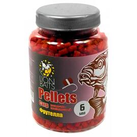 Lion Baits Пеллетс карповый Carp pellets Фрутелла 6 мм - 300 гр, Вкус: Фрутелла, Вид рыбы: карп, сазан, амур, Диаметр (мм): 6 мм, фото 