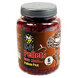 Lion Baits Пеллетс карповый Carp pellets Робин Ред 6 мм - 300 гр, Вкус: Робин Ред, Вид рыбы: карп, сазан, амур, Диаметр (мм): 6 мм, фото 