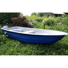 Стеклопластиковая лодка Стелс 315 серо/синяя, фото 