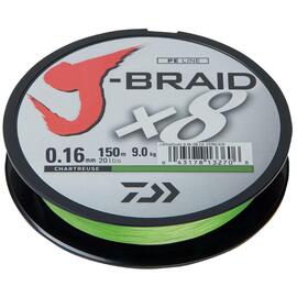 Леска плетеная DAIWA "J-Braid X8" 0,16 мм 150 м (флуор.-желтая), фото 