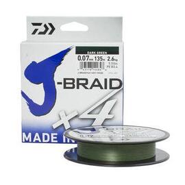 Леска плетеная DAIWA "J-Braid X4" 0,07мм 135 (зеленая), фото 