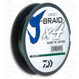 Леска плетеная DAIWA "J-Braid X4" 0,21мм 135 (зеленая), фото 