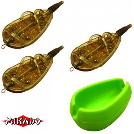 Комплект кормушек Mikado Method Feeder L 3x80 g+форма, фото 