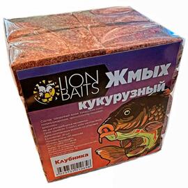 LION BAITS Жмых кукурузный Макуха "Клубника" 20шт, фото 