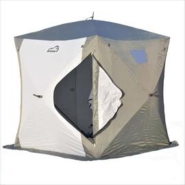 Палатка рыболовная Bison Legend (Куб 200см*200см*210см) бело/серая, фото 