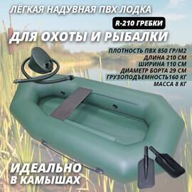Надувная лодка ПВХ Лодки Поволжья S-210 гребки, фото 