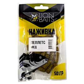 Lion baits Пеллетс насадочный "Наживка" с резинкой "Мед" 8 мм 50гр, фото 