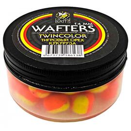 Бойлы нейтральной плавучести двухцветные (Wafters) "Тигровый орех - Кукуруза" 14мм, фото 