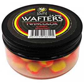 Бойлы нейтральной плавучести двухцветные (Wafters) "Слива - Ананас" 14мм, фото 