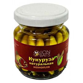 Lion baits Кукуруза натуральная в стеклянной банке "Конопля" 110мл, фото 