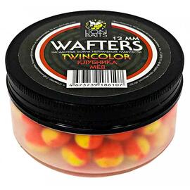 Бойлы нейтральной плавучести двухцветные (Wafters) "Клубника - Мед" 12мм, фото 