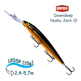Воблер RAPALA Downdeep Husky Jerk 12, G, Цвет: G, Вес гр: 15, Длина, мм: 120 мм, фото 
