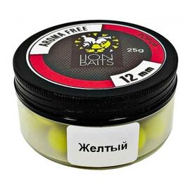 Lion Baits Бойлы плавающие Pop-Up "Aroma Free" (без аромы) желтые 12 мм, Вкус: без вкуса, Расцветка: желтый, Диаметр (мм): 12, фото 