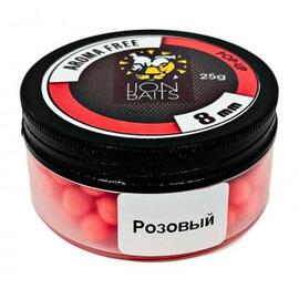 Lion Baits Бойлы плавающие Pop-Up "Aroma Free" (без аромы) розовые 8 мм, Вкус: без вкуса, Расцветка: розовый, Диаметр (мм): 8, фото 