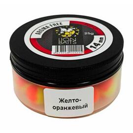 Lion Baits Бойлы плавающие Pop-Up "Aroma Free" (без аромы) желто-оранжевые 14 мм, Вкус: без вкуса, Расцветка: желто-оранжевый, Диаметр (мм): 14, фото 