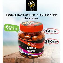 Lion Baits Бойлы насадочные в амино-дипе "Фрутелла" 14мм 280мл, фото 