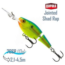 Воблер RAPALA Jointed Shad Rap 07, PRT, Цвет: PRT, Вес гр: 13, Длина, мм: 70 мм, фото 
