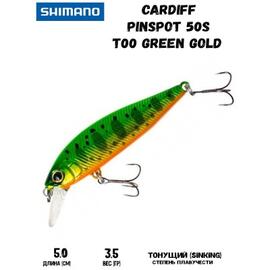 Воблер SHIMANO Cardiff Pinspot 50S 50mm 3,5g T00 Green Gold, Цвет: T00 Green Gold, Вес гр: 3,5, Длина, мм: 50 мм, фото 