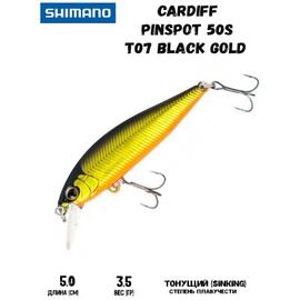 Воблер SHIMANO Cardiff Pinspot 50S 50mm 3,5g T07 Black Gold, Цвет: T07 Black Gold, Вес гр: 3,5, Длина, мм: 50 мм, фото 