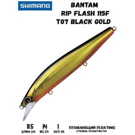 Воблер SHIMANO Bantam Rip Flash 115F 115mm 14g T07 Black Gold, Цвет: T07 Black Gold, Вес гр: 14, Длина, мм: 115 мм, фото 