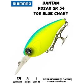 Воблер SHIMANO Bantam Kozak SR 54mm 8g T08 Blue Chart, Цвет: T08 Blue Chart, Вес гр: 8, Длина, мм: 54 мм, фото 