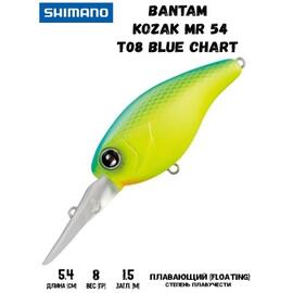 Воблер SHIMANO Bantam Kozak MR 54mm 8g T08 Blue Chart, Цвет: T08 Blue Chart, Вес гр: 8, Длина, мм: 54 мм, фото 