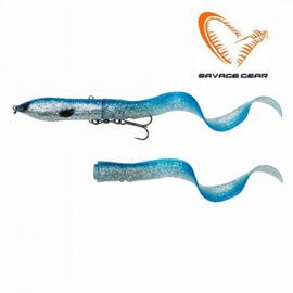 Приманка мягкая SAVAGE GEAR 3D Hard Eel 2+1 17cm 50g SS Blue Silver, фото 