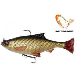 Приманка мягкая SAVAGE GEAR 3D Roach Pulsetail 10cm 17.5g S Rudd 2pcs, фото 