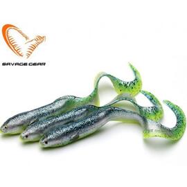 Приманка мягкая SAVAGE GEAR LB Real EEL 15cm 12g Green Yellow Glitter 3pcs Blister, фото 