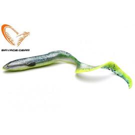Приманка мягкая SAVAGE GEAR LB Real EEL 20cm 27g Green Yellow Glitter 2pcs Blister, фото 