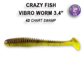 Мягкая приманка CRAZY FISH Vibro worm 3.4" 13-85-4d-6, фото 