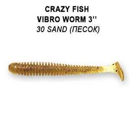 Мягкая приманка CRAZY FISH Vibro worm 3" 11-75-30-6, фото 
