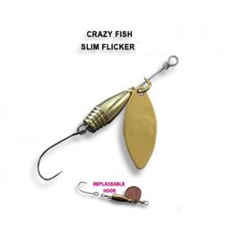 Блесна вращающаяся Crazy Fish Spinner SLIM FLICKER DR-2,6g #1-MB, фото 