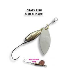 Блесна вращающаяся Crazy Fish Spinner SLIM FLICKER DR-2,6g #2-MS, фото 