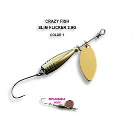 Блесна вращающаяся Crazy Fish Spinner SLIM FLICKER-2,9g #1, фото 