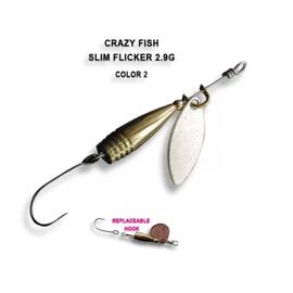 Блесна вращающаяся Crazy Fish Spinner SLIM FLICKER-2,9g #2, фото 