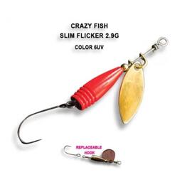 Блесна вращающаяся Crazy Fish Spinner SLIM FLICKER-2,9g #6, фото 