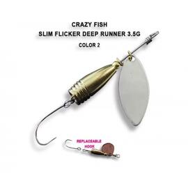 Блесна вращающаяся Crazy Fish Spinner SLIM FLICKER DR-3,5g #2, фото 