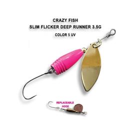 Блесна вращающаяся Crazy Fish Spinner SLIM FLICKER DR-3,5g #5, фото 