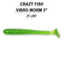 Мягкая приманка CRAZY FISH Vibro worm 3" 11-75-21-6, фото 