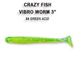 Мягкая приманка CRAZY FISH Vibro worm 3" 11-75-54-6, фото 