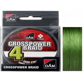 Леска плетеная DAM CROSSPOWER 4-BRAID 150m 0.17mm 9.0kg 20LBS GREEN, фото 