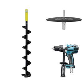 Шнек под шуруповерт с адаптером и защитным диском  Mora Ice Nova Black Cordless 130mm/5", фото 