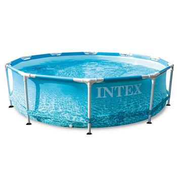 28208 Каркасный бассейн Intex Metal Frame 305 х 76 см Beachside, фильтр-насос, фото 