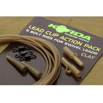 Набор безопасная клипса KORDA Lead Clip Action Pack Clay, Цвет.: Clay, фото 