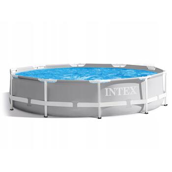26724 Каркасный бассейн Intex Prism Frame 457 х 107 см, фильтр-насос, лестница, тент, подстилка, фото 